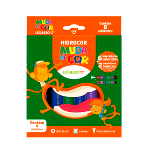 Hidrocolor Muda Cor com 8 Cores - Leo-Leo